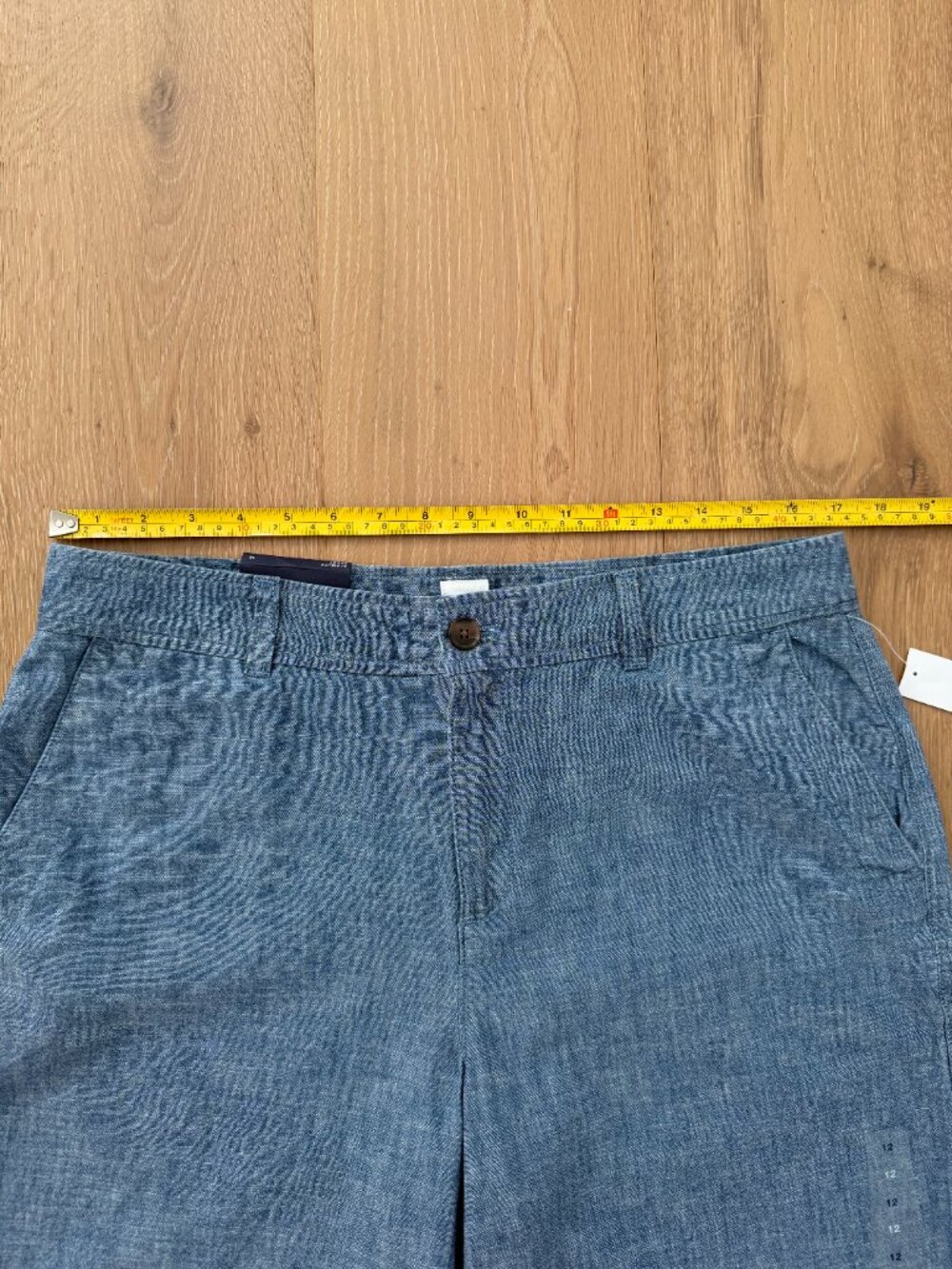 Gap Shorts Women 12 Indigo Chambray Bermuda Blue Mid Rise 9” Inseam 676741 - Picture 6 of 15